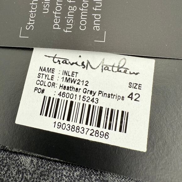 NWT Travis Mathew Inlet Heather Gray Floral Pinstripe Stretch Performance Shorts - Picture 6 of 11